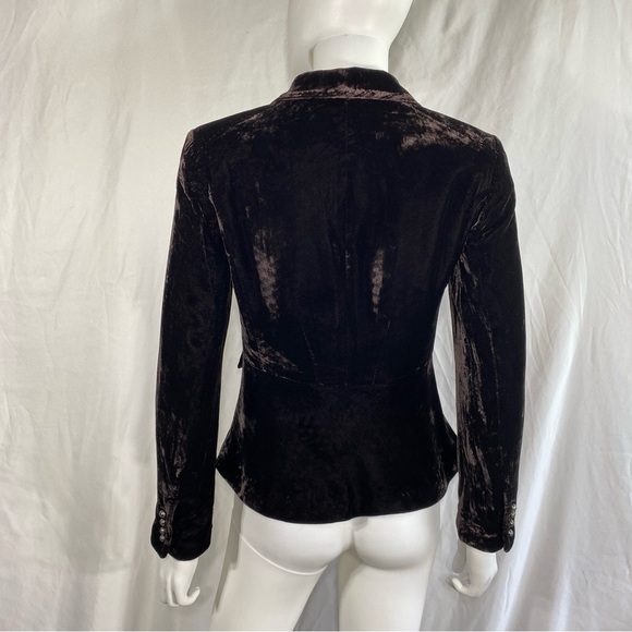 Ann Taylor Petites Dark Brown Velvet Tapered Waist Blazer - Picture 4 of 7